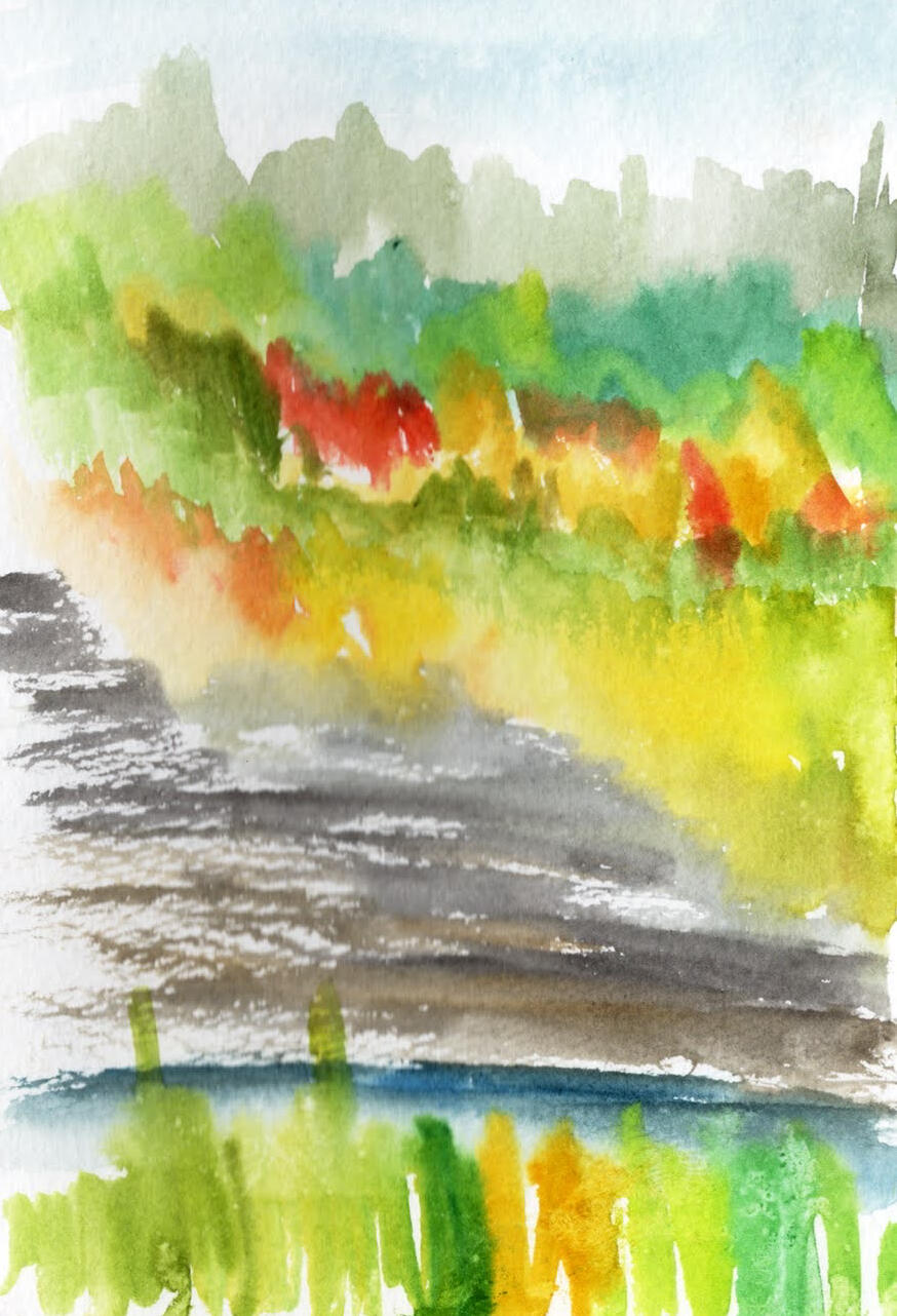 Overlooking the Tallulah River watercolor on cold press A five minute color study overlooking the river gorge.