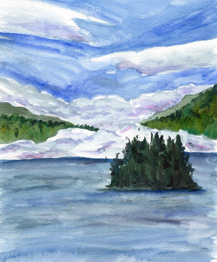 into dreamland watercolor Entering a misty wonderland as we approached the Endicott Arm from the Stephens Passage